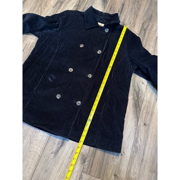 L.L.Bean Womens Double-Breasted Corduroy Jacket Large Navy Blue - Picture 6 of 8
